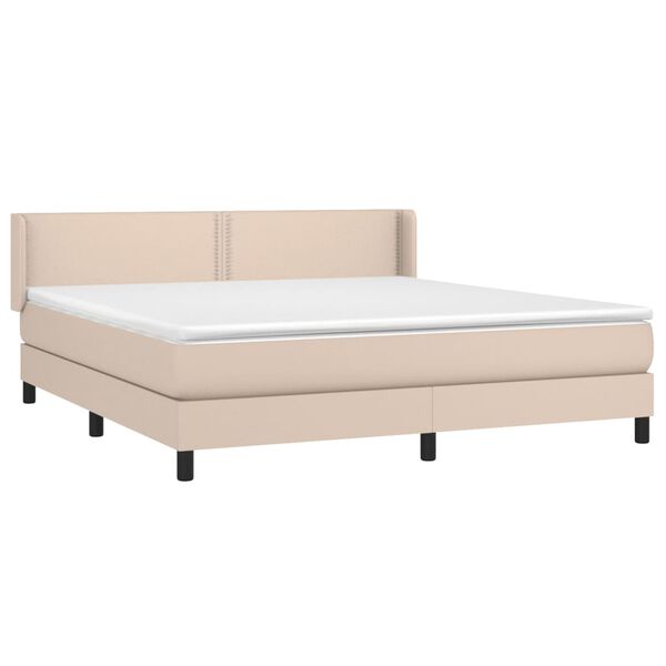 vidaXL Box spring postel s matrac&iacute; cappuccino 180 x 200 cm uměl&aacute; kůže