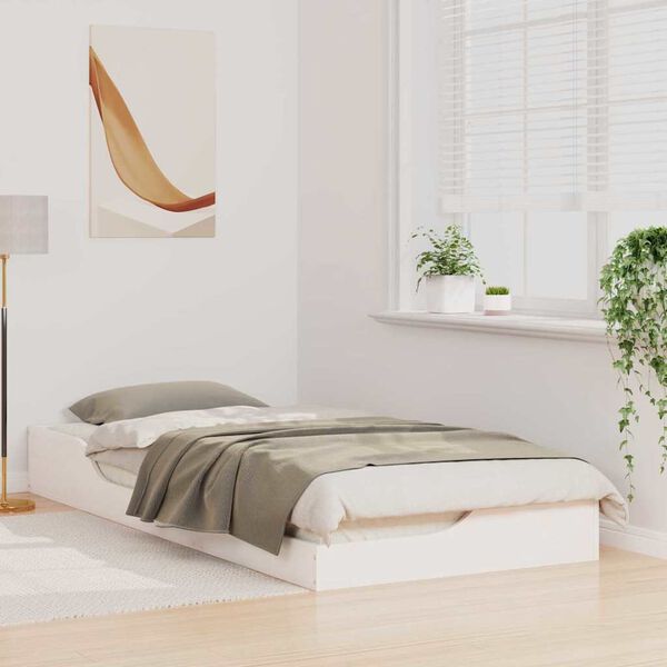 vidaXL Rám postele Bílá 80 x 210 cm Masivní borové dřevo
