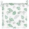 vidaXL Podu&scaron;ky na židli 4 ks vzor listů 50 x 50 x 4 cm textil