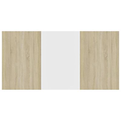 vidaXL Jídelní stůl bílý a dub sonoma 160 x 80 x 76 cm dřevotříska
