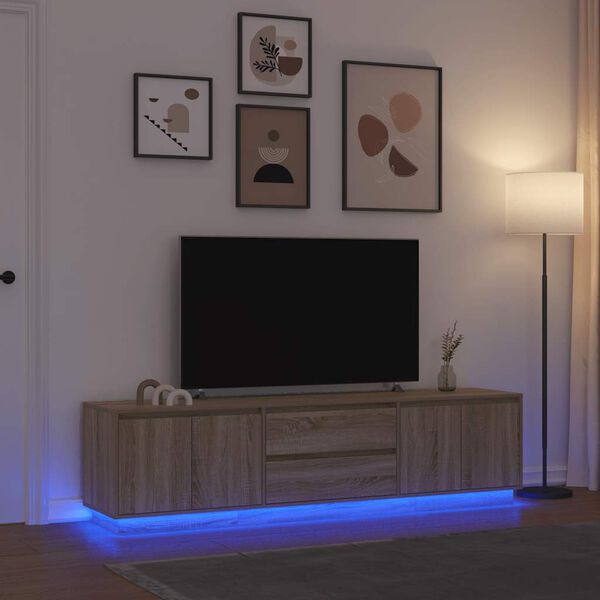 vidaXL TV skř&iacute;ňka s LED osvětlen&iacute;m Dub Sonoma 193,5x41x50 cm