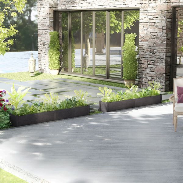 vidaXL Zahradn&iacute; truhl&iacute;ky 2 ks &scaron;ed&eacute; 200 x 31 x 31 cm masivn&iacute; borovice