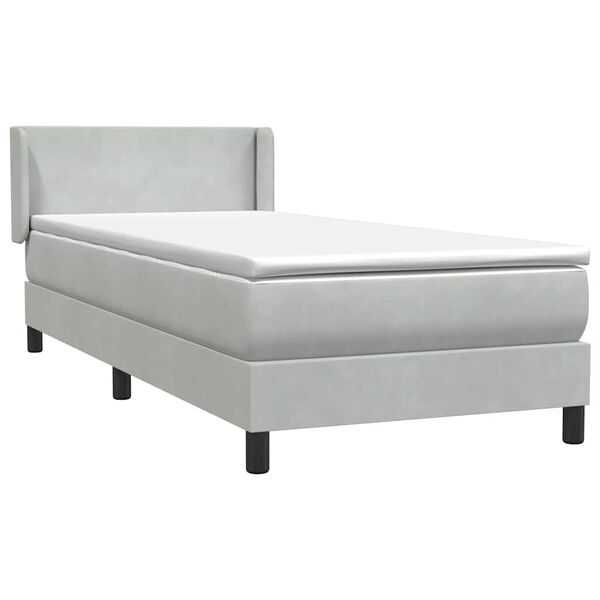 vidaXL Box spring postel s matrac&iacute; světle &scaron;ed&aacute; 80x220 cm samet