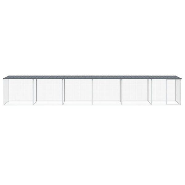 vidaXL Klec pro kuřata se střechou antracitov&aacute; 603 x 98 x 90 cm ocel