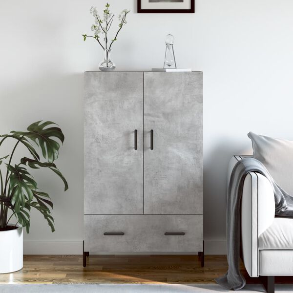 vidaXL Skř&iacute;ň highboard betonově &scaron;ed&aacute; 69,5x31x115 cm kompozitn&iacute; dřevo