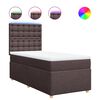 vidaXL Box spring postel s matrac&iacute; tmavě hněd&aacute; 90x190 cm textil