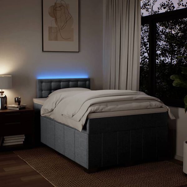 vidaXL Box spring postel s matrac&iacute; světle &scaron;ed&aacute; 120x190 cm textil