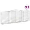 vidaXL Klenut&eacute; gabionov&eacute; ko&scaron;e 3 ks 400x50x140/160cm pozinkovan&eacute; železo