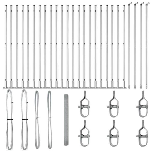 vidaXL Plotov&yacute; sloupek. Stř&iacute;brn&aacute; 50 x 1,5 m (25 x 25 mm s&iacute;ť) Ocel