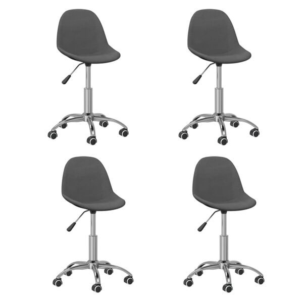 vidaXL Otočn&eacute; j&iacute;deln&iacute; židle 4 ks tmavě &scaron;ed&eacute; textil