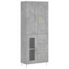 vidaXL Skř&iacute;ň highboard betonově &scaron;ed&aacute; 69,5x34x180 cm kompozitn&iacute; dřevo