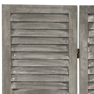 vidaXL 3dílný paraván šedý 106,5 x 166 cm masivní dřevo