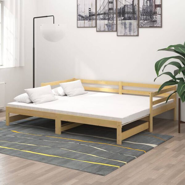 vidaXL Výsuvná válenda 2× (90 x 200 cm) masivní borové dřevo