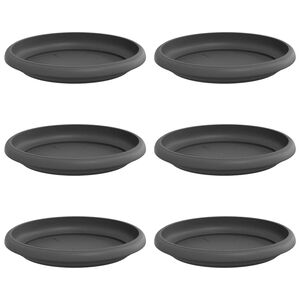 vidaXL Kruhov&yacute; květinov&yacute; t&aacute;cek 6 pcs Čern&aacute; &Oslash; 14 x 2 cm Plast