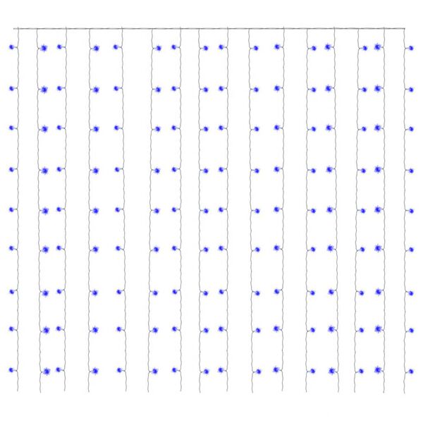 vidaXL Světelný závěs 3 x 3 m 300 LED diod modré světlo 8 funkcí