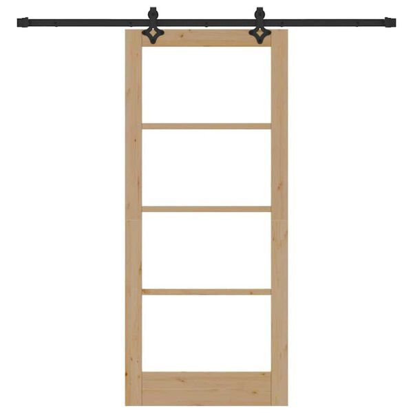 vidaXL Posuvn&eacute; dveře ORKDAL Přirozen&aacute; a čern&aacute; 86 x 198,5 cm