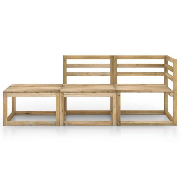 vidaXL 3d&iacute;ln&aacute; zahradn&iacute; sedac&iacute; souprava zeleně impregnovan&aacute; borovice