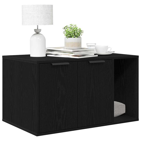 vidaXL Kryt na kočič&iacute; toaletu čern&yacute; dub 80 x 50 x 45 cm, dřevěn&eacute;