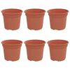 vidaXL Kulat&yacute; květin&aacute;č 6 ks Cihlově červen&aacute; &Oslash; 12,5 x 10 cm Plast