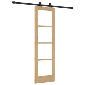 vidaXL Posuvn&eacute; dveře ORKDAL 61 x 198,5 cm Masivn&iacute; borov&eacute; dřevo a sklo