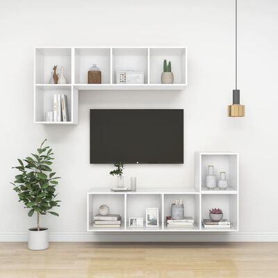 vidaXL Nástěnná TV skříňka bílá 37 x 37 x 142,5 cm dřevotříska