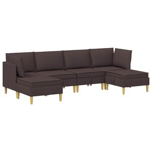 vidaXL Modul&aacute;rn&iacute; pohovka se storage 6 ks Tmavě hněd&aacute; Textil
