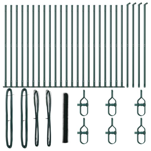 vidaXL Plotov&yacute; sloupek. Zelen&aacute; 50 x 1,6 m (50 mm s&iacute;ť) Ocel a PVC