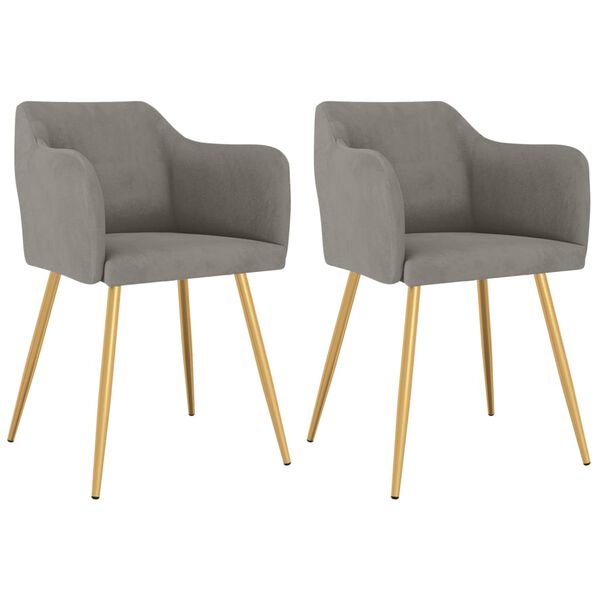 vidaXL J&iacute;deln&iacute; židle 2 ks světle &scaron;ed&eacute; samet