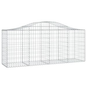 vidaXL Klenut&yacute; gabionov&yacute; ko&scaron; 200 x 50 x 80/100 cm pozinkovan&eacute; železo