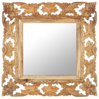 vidaXL Ručně vyřezávané zrcadlo hnědé 50 x 50 cm masivní mangovník