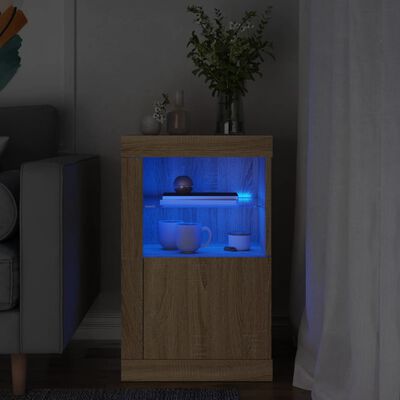vidaXL Odkládací skříňka s LED osvětlením dub sonoma kompozitní dřevo