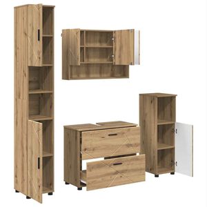 vidaXL Sada koupelnov&eacute;ho n&aacute;bytku 4 ks Artisanov&yacute; dub 35 x 30 x 192 cm