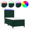 vidaXL Box spring postel s matrac&iacute; a LED tmavě zelen&aacute; 80x200 cm samet