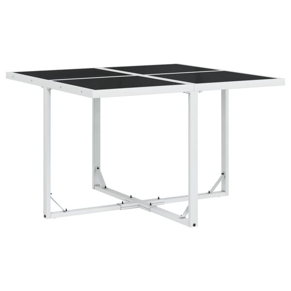 vidaXL 9dílný zahradní jídelní set s poduškami bílý textilen