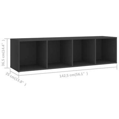 vidaXL TV skříňky 2 ks šedé 142,5 x 35 x 36,5 cm dřevotříska