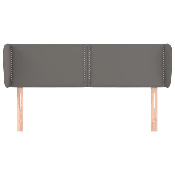 vidaXL Čelo postele typu u&scaron;&aacute;k &scaron;ed&aacute; 147x23x78/88 cm uměl&aacute; kůže