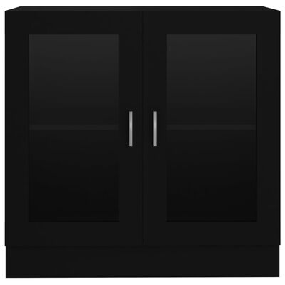 vidaXL Prosklená skříň černá 82,5 x 30,5 x 80 cm dřevotříska