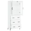 vidaXL Skř&iacute;ň highboard b&iacute;l&aacute; 69,5 x 34 x 180 cm kompozitn&iacute; dřevo