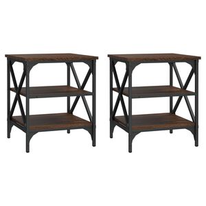 vidaXL Odkl&aacute;dac&iacute; stolky 2 ks hněd&yacute; dub 40x42x50 cm kompozitn&iacute; dřevo