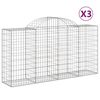 vidaXL Klenut&eacute; gabionov&eacute; ko&scaron;e 3 ks 200x50x100/120cm pozinkovan&eacute; železo
