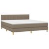 vidaXL Box spring postel s matrac&iacute; a LED taupe 160x200 cm textil