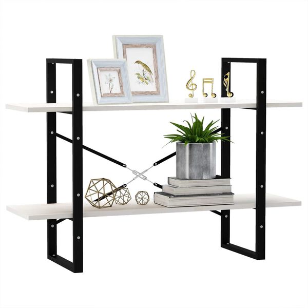 vidaXL Knihovna se 2 policemi bílá 100 x 30 x 70 cm masivní borovice