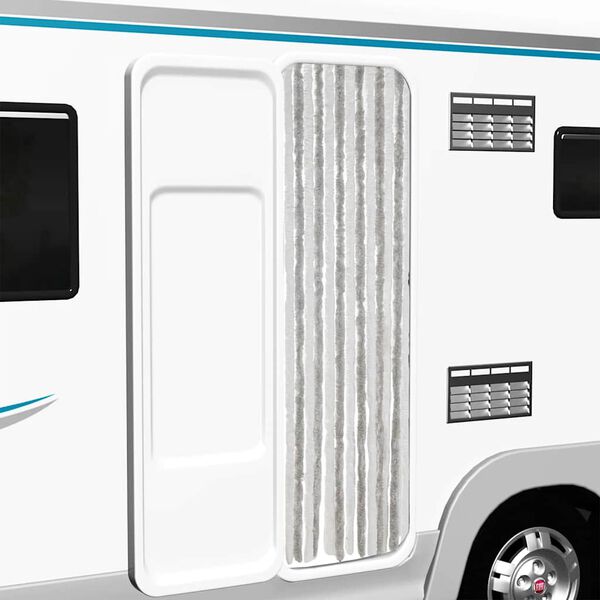 vidaXL Závěs proti hmyzu světle šedý a bílý 56 x 185 cm žinylka