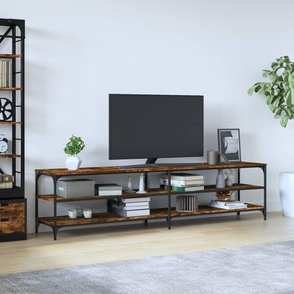 vidaXL TV skř&iacute;ňka kouřov&yacute; dub 200 x 30 x 50 cm kompozitn&iacute; dřevo a kov