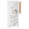 vidaXL Skř&iacute;ň highboard b&iacute;l&aacute; 69,5 x 34 x 180 cm kompozitn&iacute; dřevo