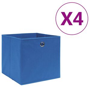 vidaXL &Uacute;ložn&eacute; boxy 4 ks netkan&aacute; textilie 28 x 28 x 28 cm modr&eacute;