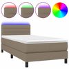 vidaXL Box spring postel s matrac&iacute; a LED taupe 90x200 cm textil