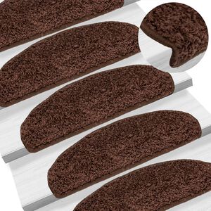 vidaXL Schodov&eacute; rohože 10 ks 65 x 21 x 4 cm hněd&eacute;, půlkulat&eacute;, velk&eacute;