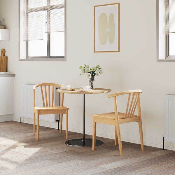 vidaXL J&iacute;deln&iacute; židle 2 pcs Př&iacute;rodn&iacute; Pevn&eacute; gumovn&iacute;kov&eacute; dřevo