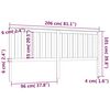 vidaXL Čelo postele &scaron;ed&eacute; 206 x 6 x 101 cm masivn&iacute; borovice